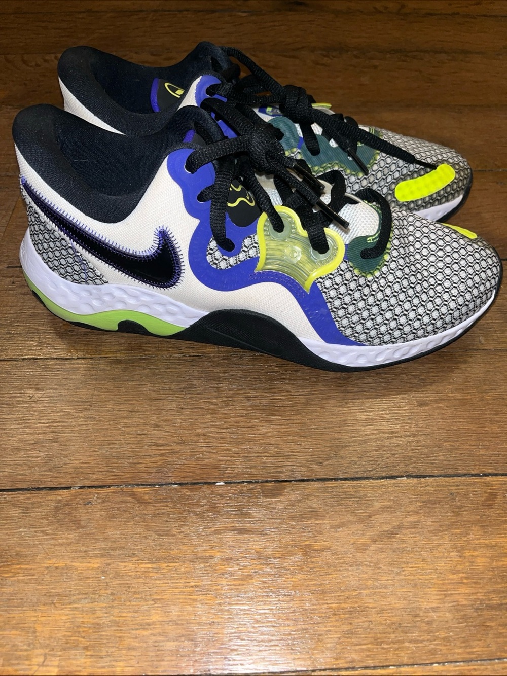 Nike Renew Elevate 2 White Volt Blue Indigo CW3406-101 Sz 10.5